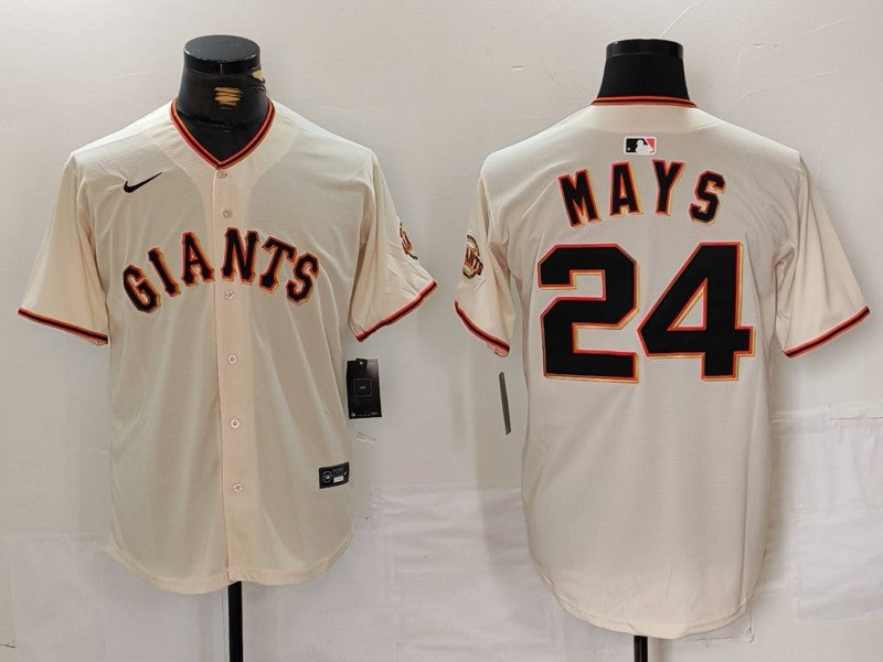Men's San Francisco Giants Willie Mays #24 Cream Home Jersey