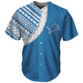 Men's Detroit Lions Blue Baseball Jersey