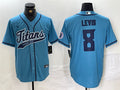 Men's Tennessee Titans #8 Will Levis Blue With Patch Cool Base Stitched Baseball Jersey