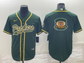 Mens Green Bay Packers Green Team Big Logo With Patch Cool Base Stitched Baseball Jersey