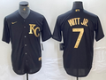 Men's Kansas City Royals Bobby Witt Jr. #7 Black Jersey