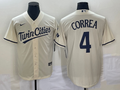 Men's Minnesota Twins Carlos Correa #4 Beige Alternate Jersey