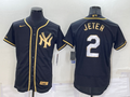 Men's New York Yankees Derek Jeter #2 Black Stitched Jersey