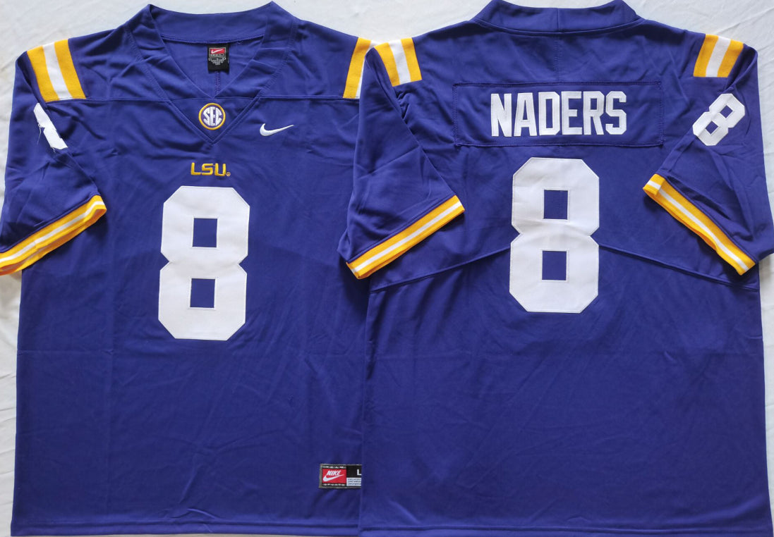 Men's LSU Tigers Malik Nabers #8 Purple Jersey