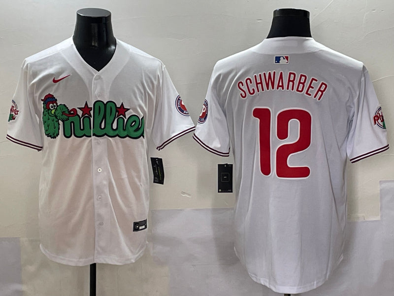 Men's Philadelphia Phillies Kyle Schwarber #12 White Jersey