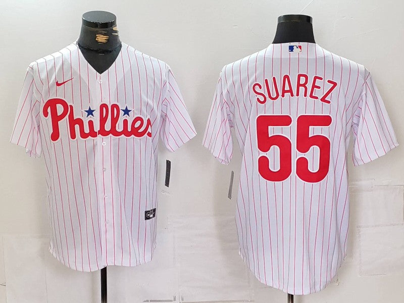 Men's Philadelphia Phillies Ranger Suarez #55 White Home Jersey
