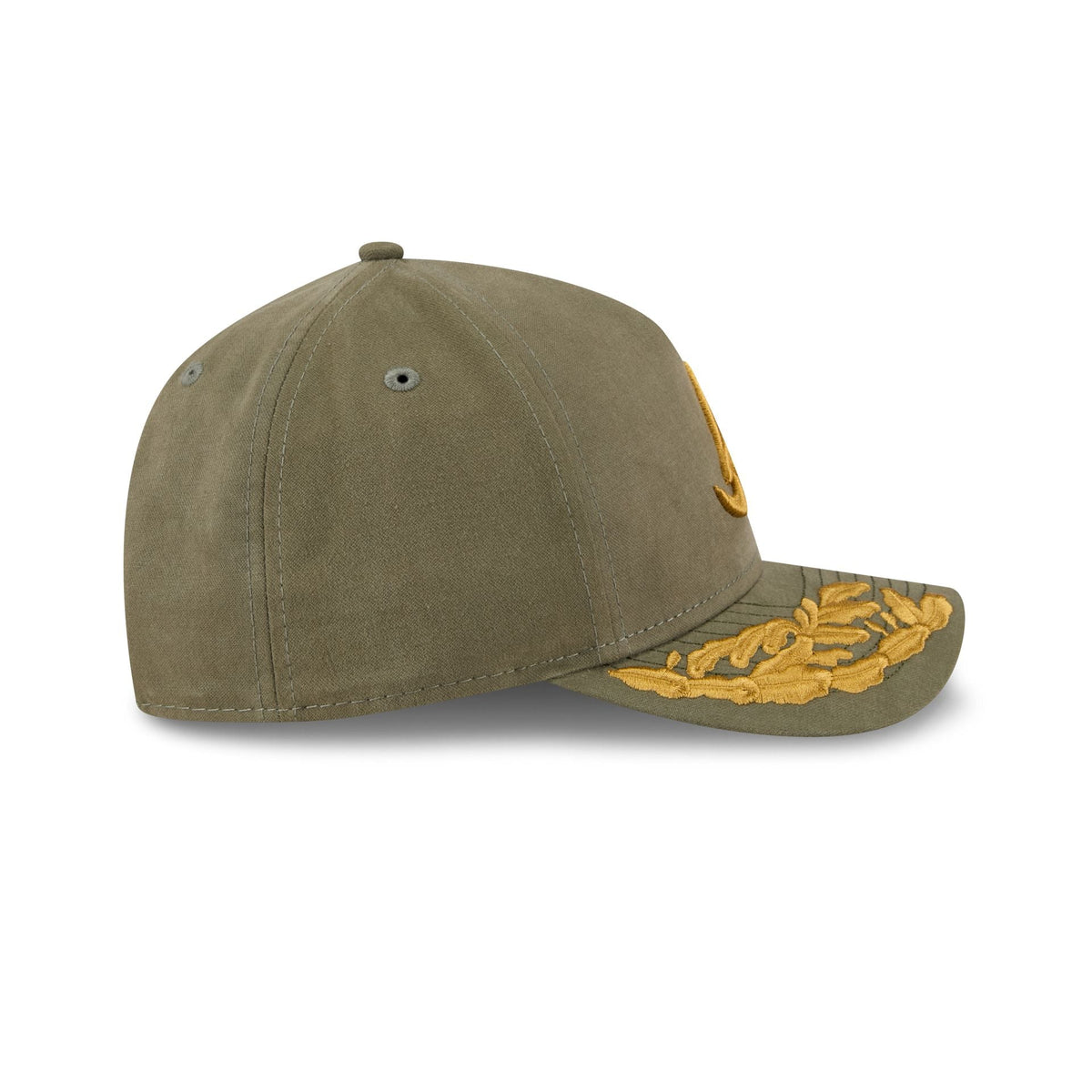 Alpha Industries x Atlanta Braves Olive Green 9FORTY M-Crown A-Frame Snapback Hat
