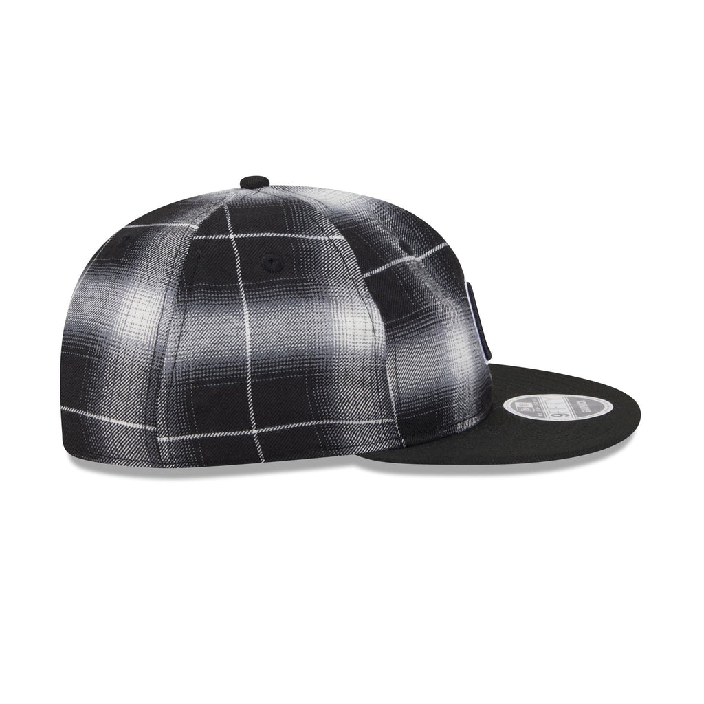 Chicago Cubs Black and White Plaid Retro Crown 9FIFTY Snapback Hat