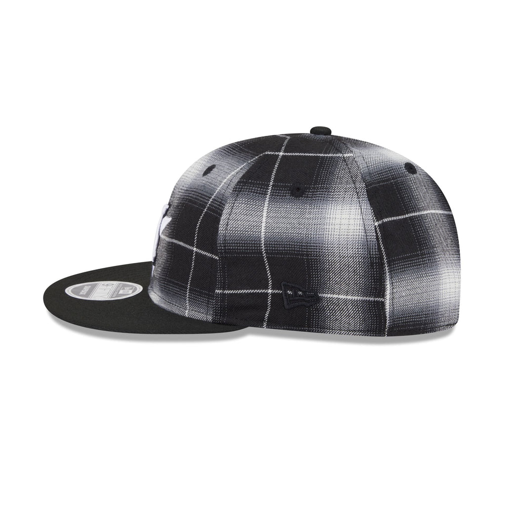 Houston Astros Black and White Plaid Retro Crown 9FIFTY Snapback Hat
