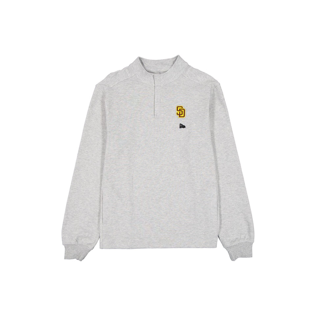 San Diego Padres Logo Essentials Heather Gray Quarter Zip