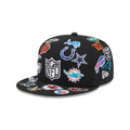 NFL All Over Logo Black 59FIFTY Fitted Hat