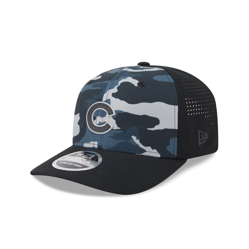 Chicago Cubs Black Camo Performance 9SEVENTY Stretch-Snap Hat
