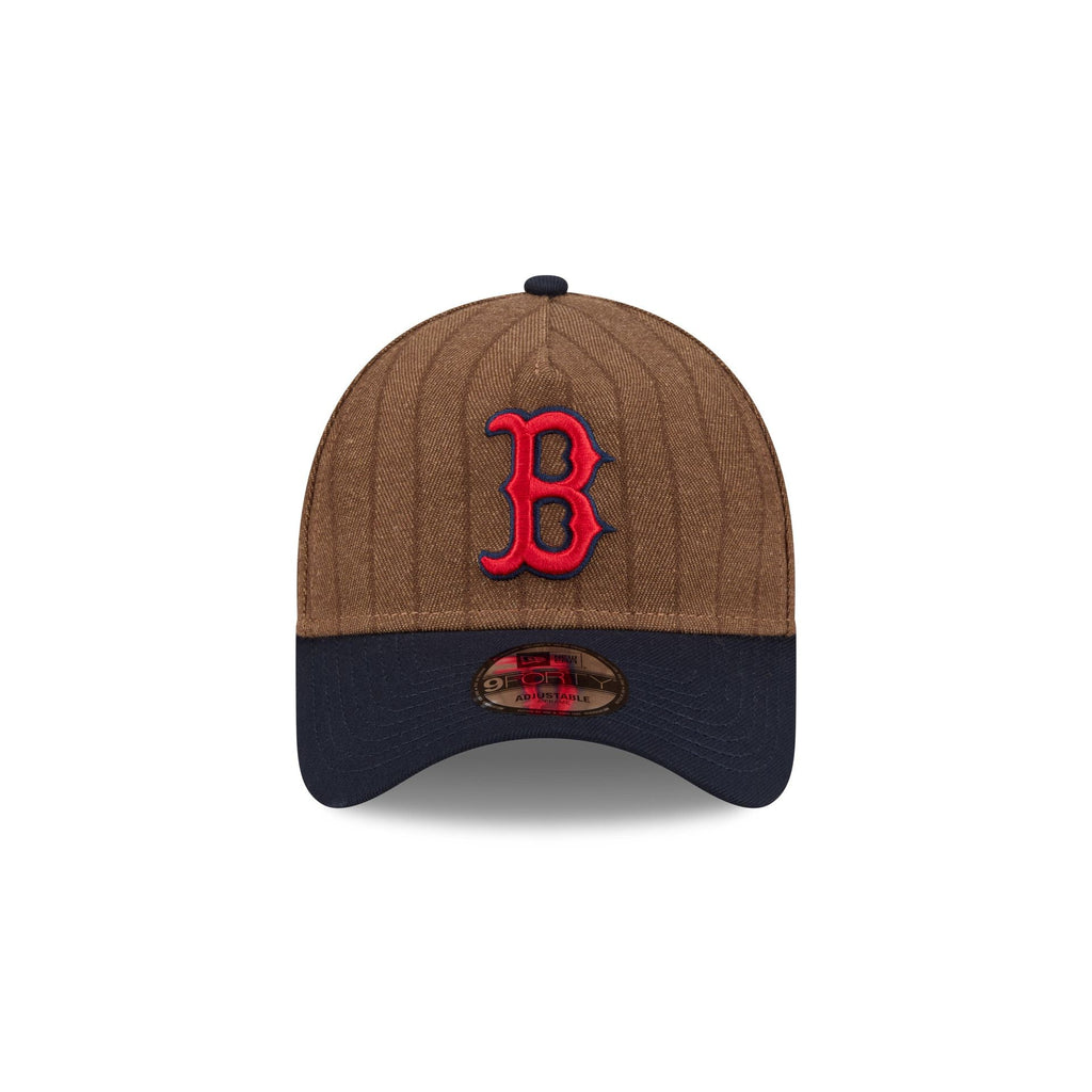 Boston Red Sox Three Looms Wool Pinstripe 9FORTY A-Frame Snapback Hat