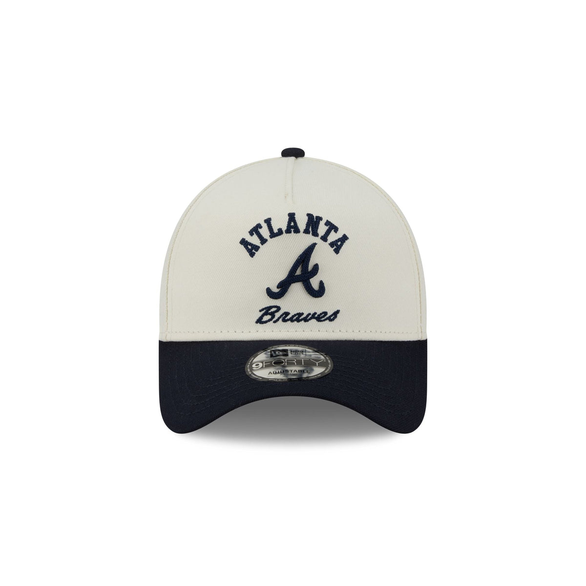 Atlanta Braves Chrome White Arched 9FORTY A-Frame Snapback Hat