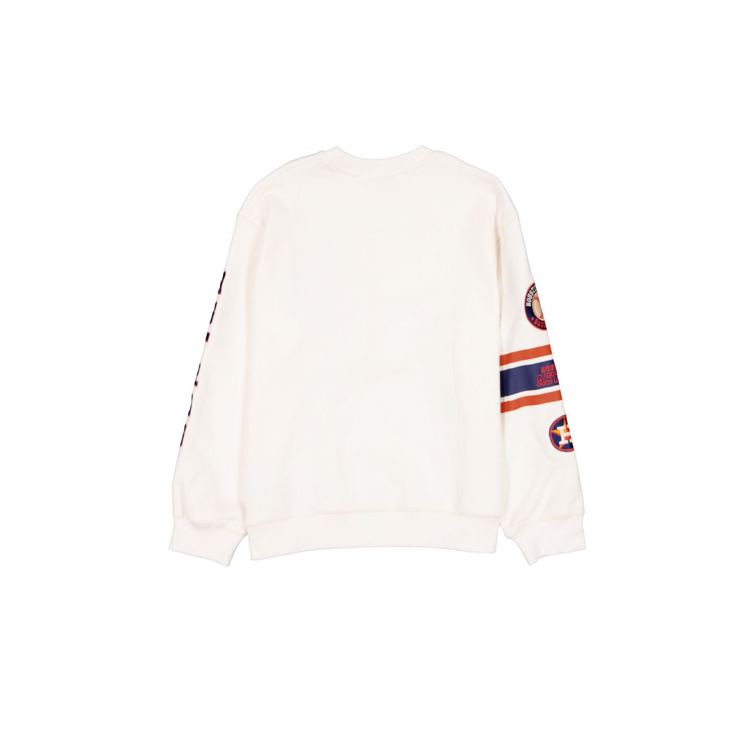 Houston Astros Women's Chrome White Varsity Crewneck