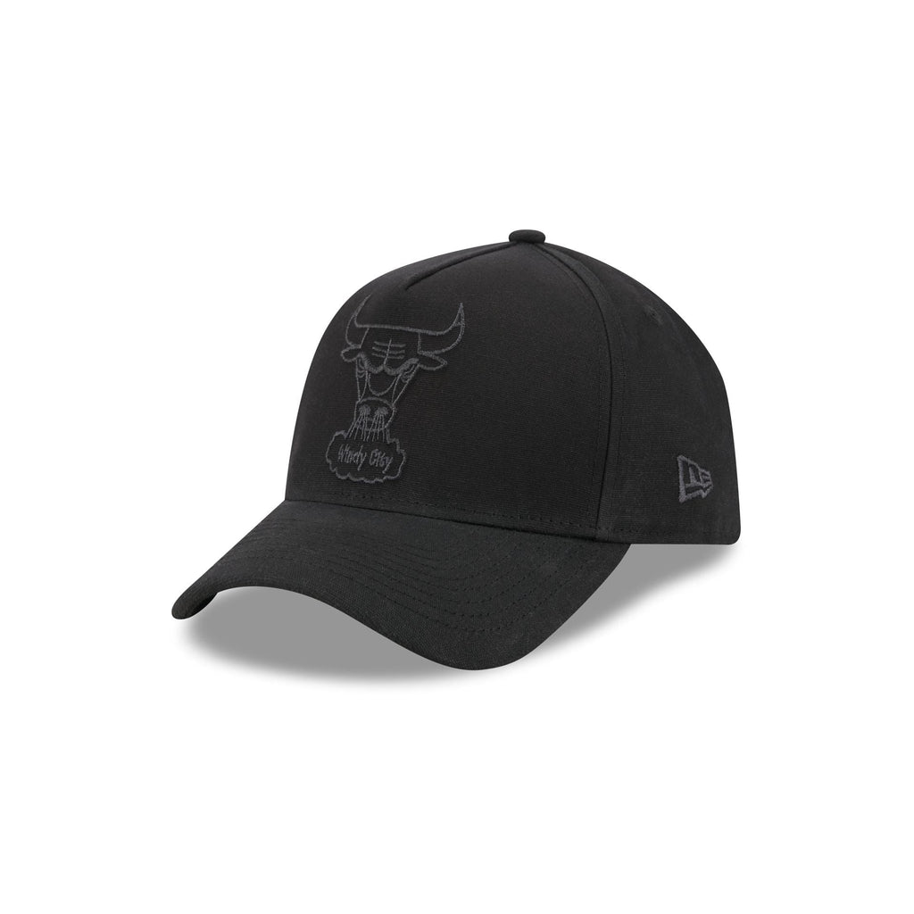 Chicago Bulls Waxed Canvas Black 59FORTY A-Frame Fitted Hat