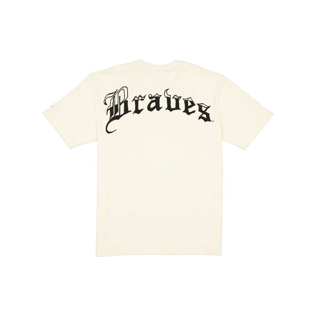 Atlanta Braves Gothic Lettering Chrome White T-Shirt