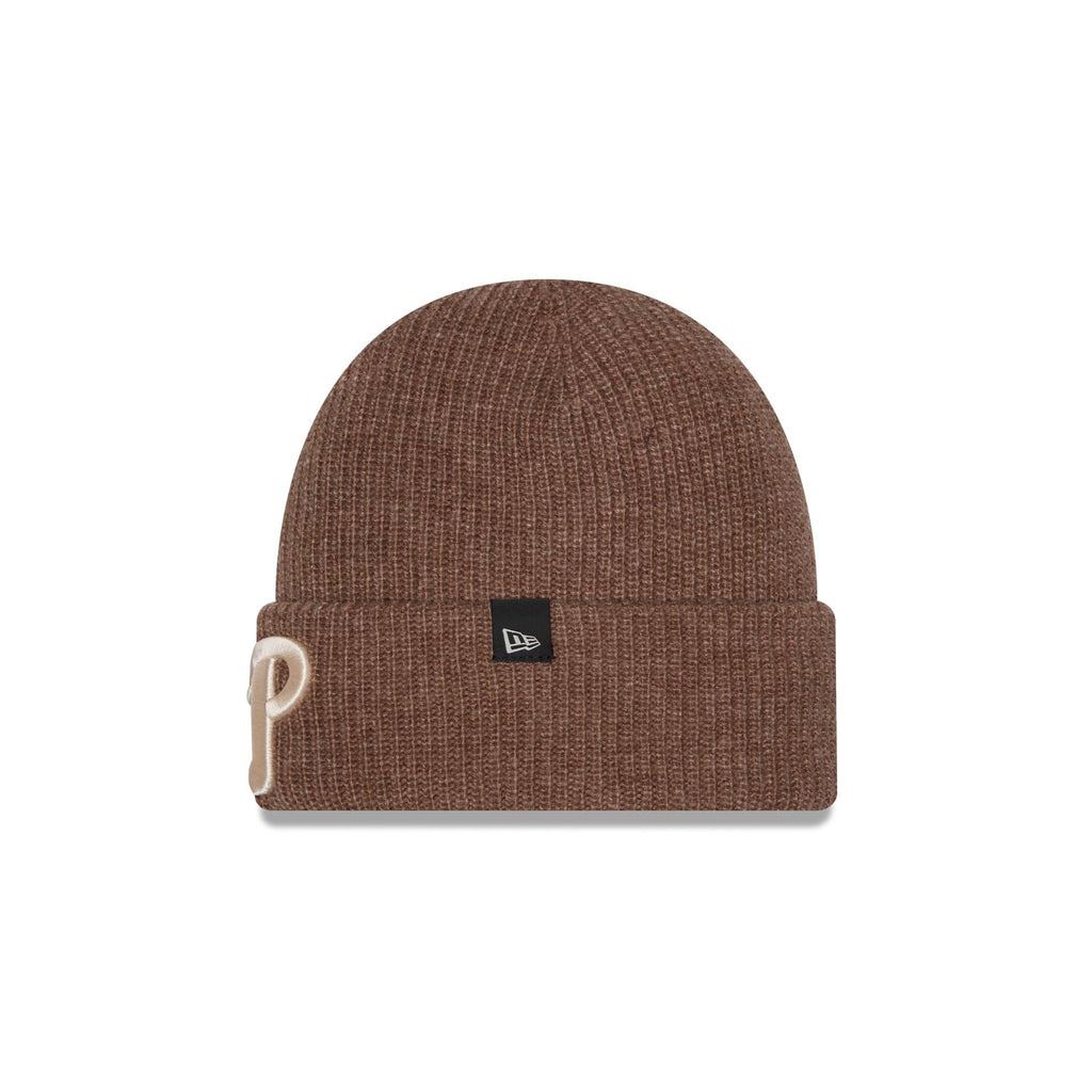 Philadelphia Phillies Woolen Tan Short Cuff Knit Beanie Hat