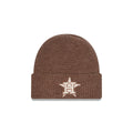 Houston Astros Woolen Tan Short Cuff Knit Beanie Hat