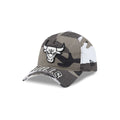Chicago Bulls Washed Camo 9FORTY A-Frame Unstructured Cut-Off Visor Snapback Hat