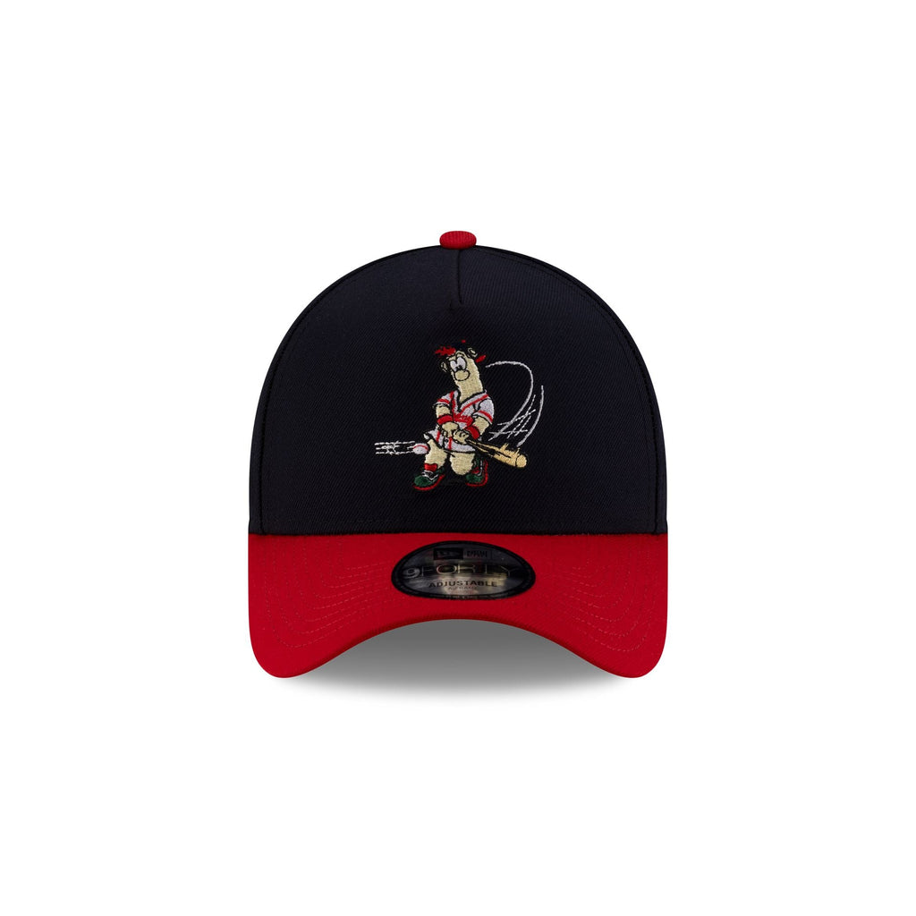 Atlanta Braves Mascot Navy 9FORTY A-Frame Snapback Hat