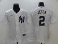 Men's New York Yankees Derek Jeter #2 White Baseball Jersey