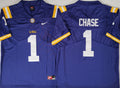 Men's LSU Tigers Ja'Marr Chase #1 Purple Jersey