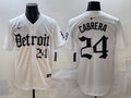 Men's Detroit Tigers Miguel Cabrera #24 White Jersey