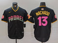 Men's San Diego Padres Manny Machado #13 Black Jersey Joint Edition