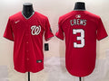 Men's Washington Nationals Dylan Crews #3 Red Jersey