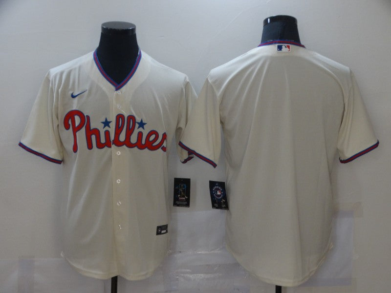 Men's Philadelphia Phillies Beige Blank Jersey