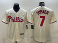Men's Philadelphia Phillies Trea Turner #7 Beige Jersey