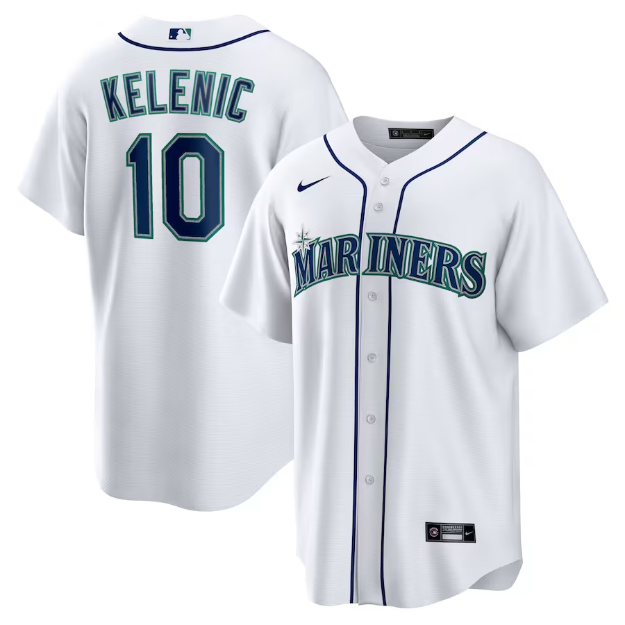Men's Seattle Mariners Jarred Kelenic #10 White Home Jersey
