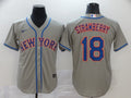 Men's New York Mets Darryl Strawberry #18 Gray Baseball Jersey