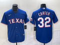 Men's Texas Rangers Evan Carter #32 Blue Jersey