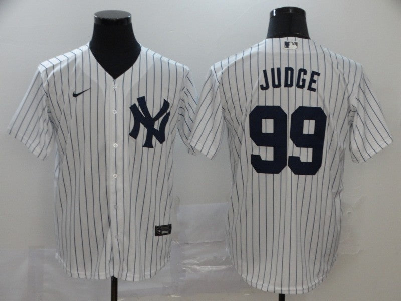Men's New York Yankees Aaron Judge #99 White Baseball Jersey