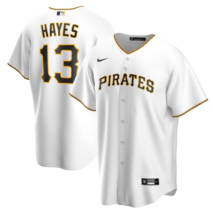 Men's Pittsburgh Pirates Ke'Bryan Hayes #13 White Home Jersey