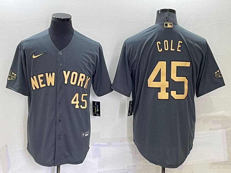 Men's New York Yankees Gerrit Cole #45 Gray Stitched Jersey