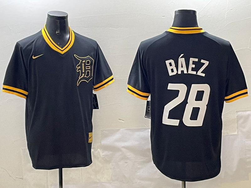 Men's Detroit Tigers Javier Baez #28 Black Jersey