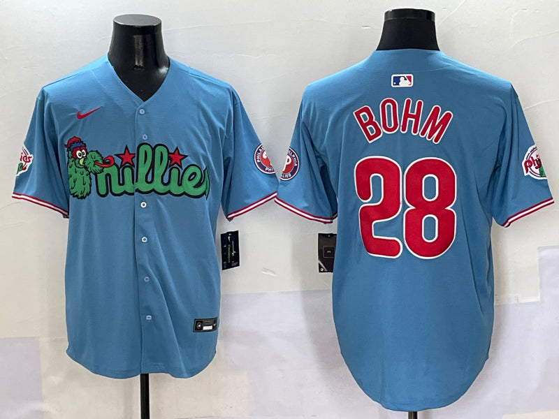 Men's Philadelphia Phillies Alec Bohm #28 Blue Jersey