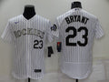 Men's Colorado Rockies Kris Bryant #23 White Baseball Jersey