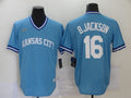 Men's Kansas City Royals Bo Jackson #16 Blue Authentic Jersey