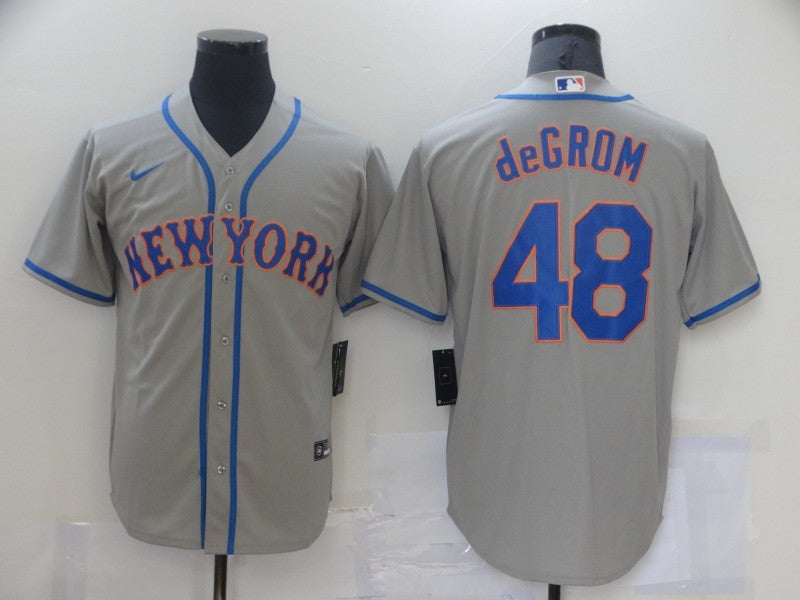 Men's New York Mets Jacob deGrom #48 Gray Baseball Jersey