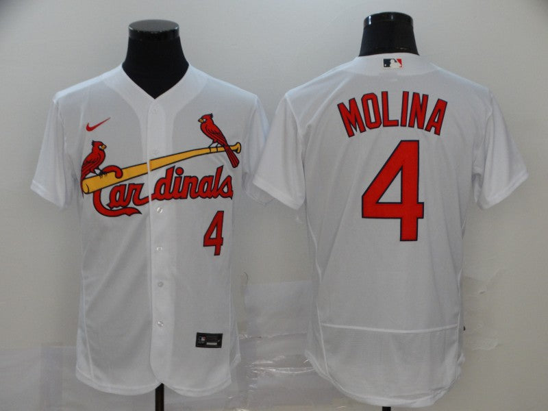 Men's St. Louis Cardinals Yadier Molina #4 White Baseball Jersey
