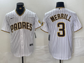 Men's San Diego Padres Jackson Merrill #3 White Home Jersey