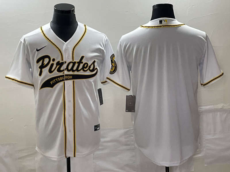 Men's Pittsburgh Pirates White Blank Jersey Joint Edition