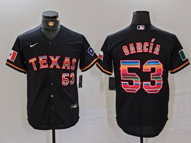 Men's Texas Rangers Adolis Garcia #53 Black Limited Jersey