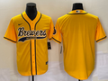 Men's Milwaukee Brewers Yellow Blank Jersey Joint Edition