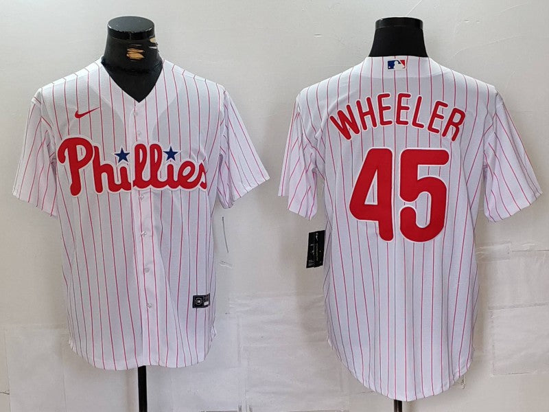 Men's Philadelphia Phillies Zack Wheeler #45 White Jersey
