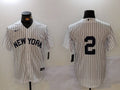 Men's New York Yankees Derek Jeter #2 White Name Jersey